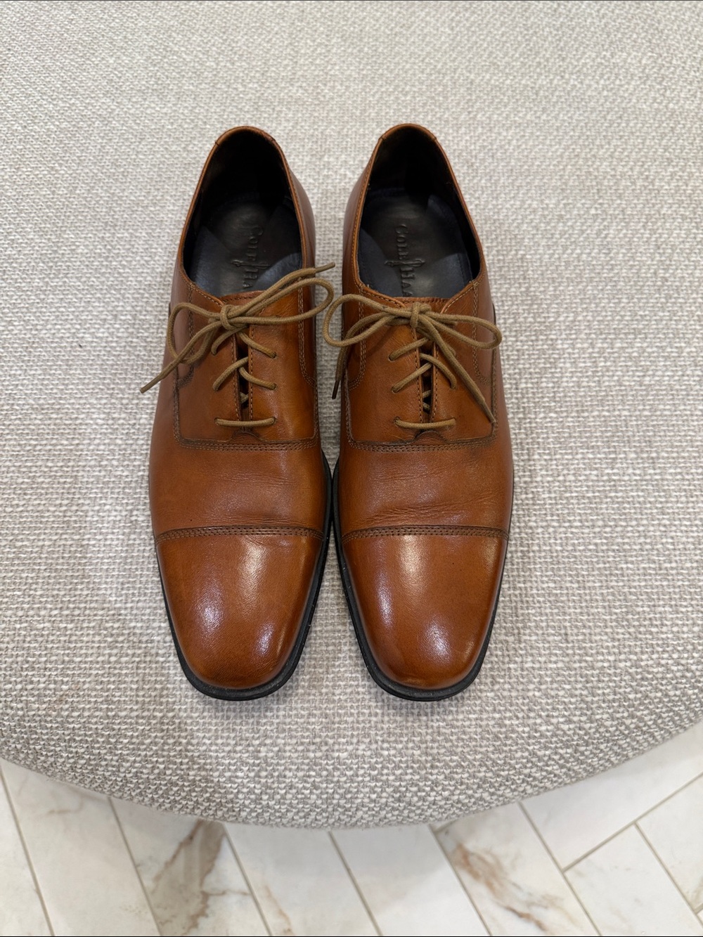 Cole Haan Tan Brown Cap-Toe Leather Men’s Shoes